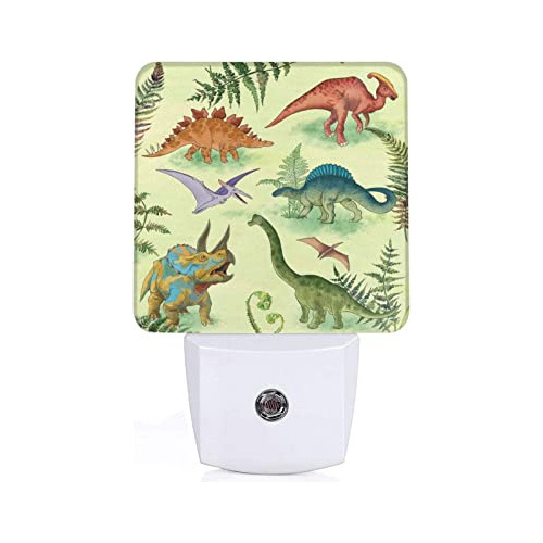 Lámpara De Noche De Dinosaurio Enchufe Led Sensor De A...