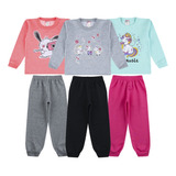 Conjunto Infantil Kit 3 Unidades Roupa Feminina Inverno