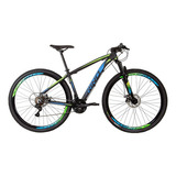 Bicicleta Rino Everest Aro 29 Freio Disco 24v Câmbios Shiman Cor Azul/verde Tamanho 15