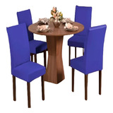 6 Capas Para Cadeira Jantar Com Elástico Imediato Cor Azul Royal