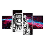 Set De 4 Cuadros Mono Astronauta 80x150cm