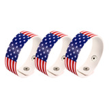 Ventilador De Pulseira Jewelry American Flag, 3 Unidades