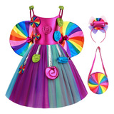 Vestido Candy De Purim Para Niña  Para Fiesta  Princesa