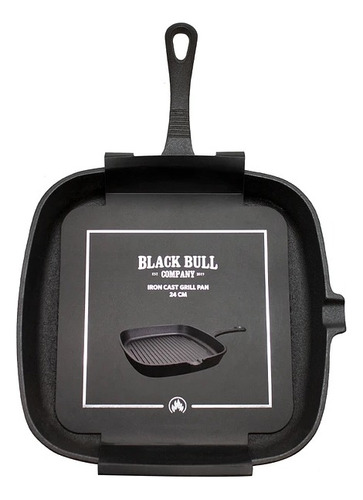 Sartén Grill Pan Hierro Fundido 24cm Black Bull Plancha Duro