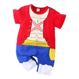 Disfraz Mameluco Anime One Piece Luffy Traje Bebe