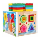 Cubo Para Bebes Madera Didcatico Multifuncional  Montessori
