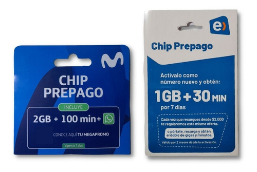 Chip Prepago Movistar Y Entel Pack 100 Unidades Mixto