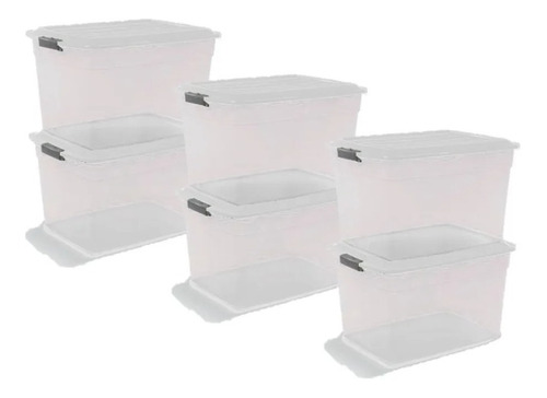 6 Cajas Organizadoras Plasticas 42lts Colombraro Apilables