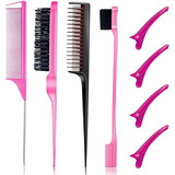 Set Of 8 Hairbrushes, Nylon Hairbrush With Duckbill Clip Z