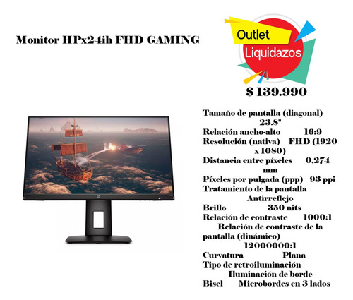 Monitor Hpx24ih Fhd Gaming