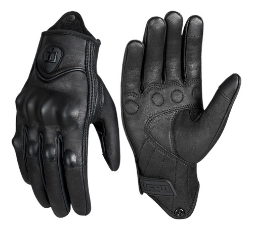 Guantes Para Motociclista De Piel Con Protecciones Icon