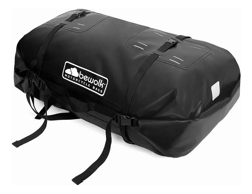 Bolso Estanco Moto Impermeable Doble Entrada 40 L Bewolk Color Negro