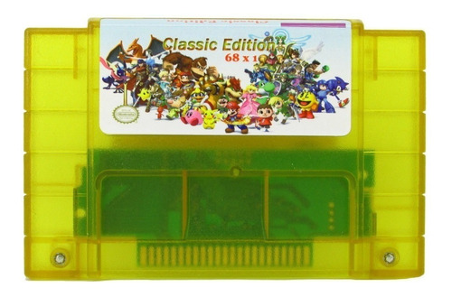Fita Snes 68 Em 1 Donkey Kong Mario Zelda Super Metroid Novo