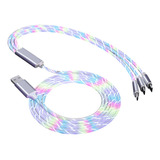 Cable De Carga Luces Rgb 3 En 1 Para iPhone Tipo C Micro