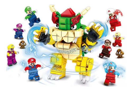 Juguete Armable Super Mario Cupa Construcción X 8 Unidades