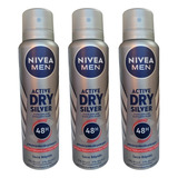 Pack X 3 Nivea Desodorante Antitranspirant Active Dry Silver