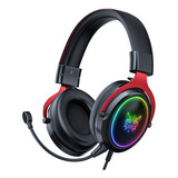 Headset Gamer Profissional Onikuma X10 Rgb Preto/vermelho