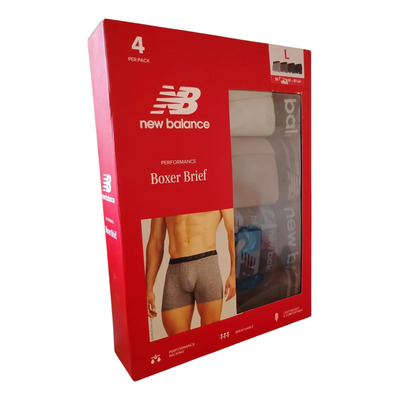 Boxer Brief New Balance Para Hombre 4pack Originales Mixto Liso L/g