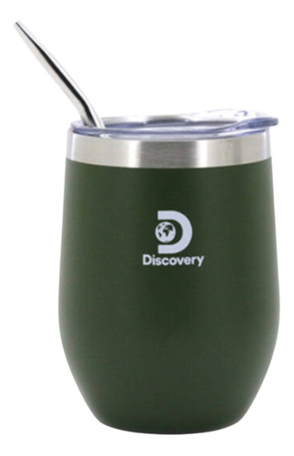 Mate Discovery Acero Inox Con Bombilla 350ml Tapa Antivuelco