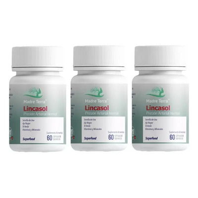 Lincasol Presión Arterial Normal 60 Caps 500 Mg 3 Pack Sabor Sin Sabor | Envío gratis
