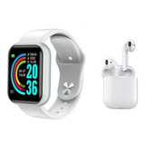 Kit Smartwatch + Fone Bluetooth Caminhada Redes Sociais Nf