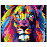 Pintura Por Números León En Colores Lienzo Pinta Tu Cuadro