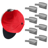8 Ganchos Adhesivos Para Gorras Y Sombreros - Gris