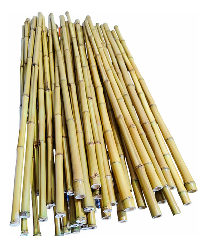 25 Varas De Bambú Natural Adorno 1.5m Largo / 2-3 Cm Grosor