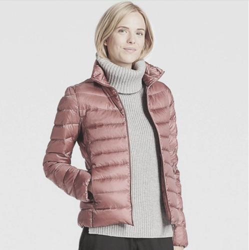 Campera Uniqlo Ultra Light Down Parka Mujer Rosa Orginal M