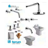 Juego Baño Ferrum Trento Corto Valvula Fv Dual Libby Pared