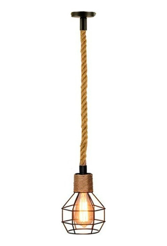 Lámpara Colgante Vintage Cuerda De Cáñamo