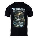 Remera De Algodon  Yorkstone Moto Triumph 66 Talles Xs A Xxl