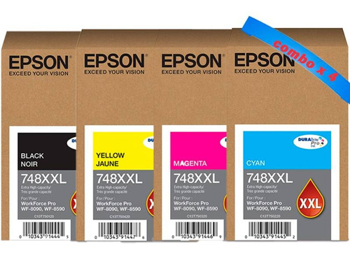 Combo Cartuchos Epson 748 T748xxl 4 Colores