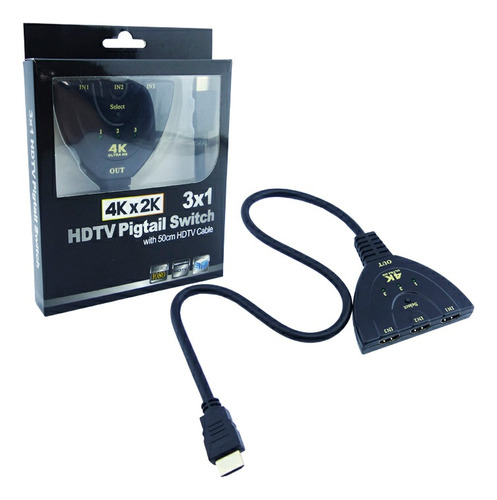 Switch Selector 1x3 Hdmi 4k Ultra Con Luz Led