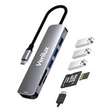 6 En 1 Hub Adaptador Usb 3.0 Hdmi Tf/sd Para Laptop Mac Pro