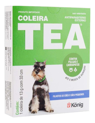 Coleira Antipulgas Tea 327 Pequeno Konig 13g