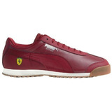 Tenis Puma Roma Ferrari Sneakers Piel Natural Vino