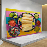 Mega Cuadro Comida Mexicana Canvas Grueso 140x90 Mmx5