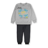 Conjunto Moletom Infantil Menino Manga Curta Inverno 2 Peças