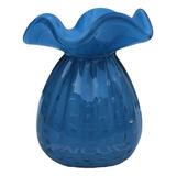 Centro De Mesa Murano Azul Bebê E Âmbar 22cm Trouxinha