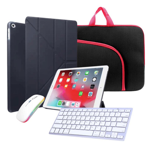 Capa Teclado Mouse Kit Completo Para iPad 9th Geração 10,2