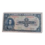 Billete De 5 Pesos Oro De 1945