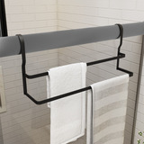 Suporte Duplo Porta Toalhas Toalheiro Box Preto Fosco 60 Cm 