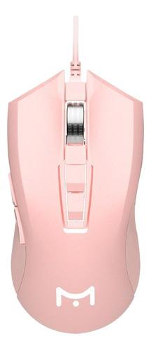 Ml100 Mouse Luminoso Silencioso Ergonômico Gamer Com Fio Usb Cor Ying Ying Pink [versão De Programação Macro Silenciosa