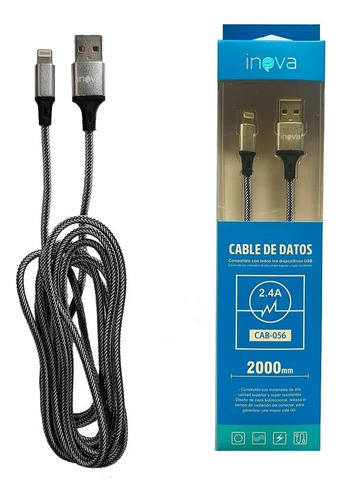Cable Compatible Con iPhone 6 7 8 9 11 12 13 Largo 2 Metros