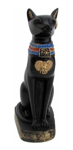 Gato Bastet Egípcio 14 Cm Estátua Resina