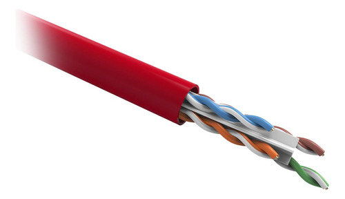 Cabo De Rede Utp Cat6 Cm Soho Plus 24awg 4p Azul 305m Com Cor Vermelho