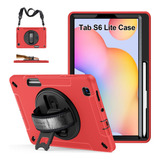 Funda Galaxy Tab S6 Lite De Tpu De Grado Militar Case Rojo