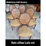 Galli Antiguas 6 Sillas Comedor Francés Luis Xvi Inmejorable