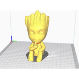 Maceta Baby Groot Con Mate Archivo Stl Impresion 3d 